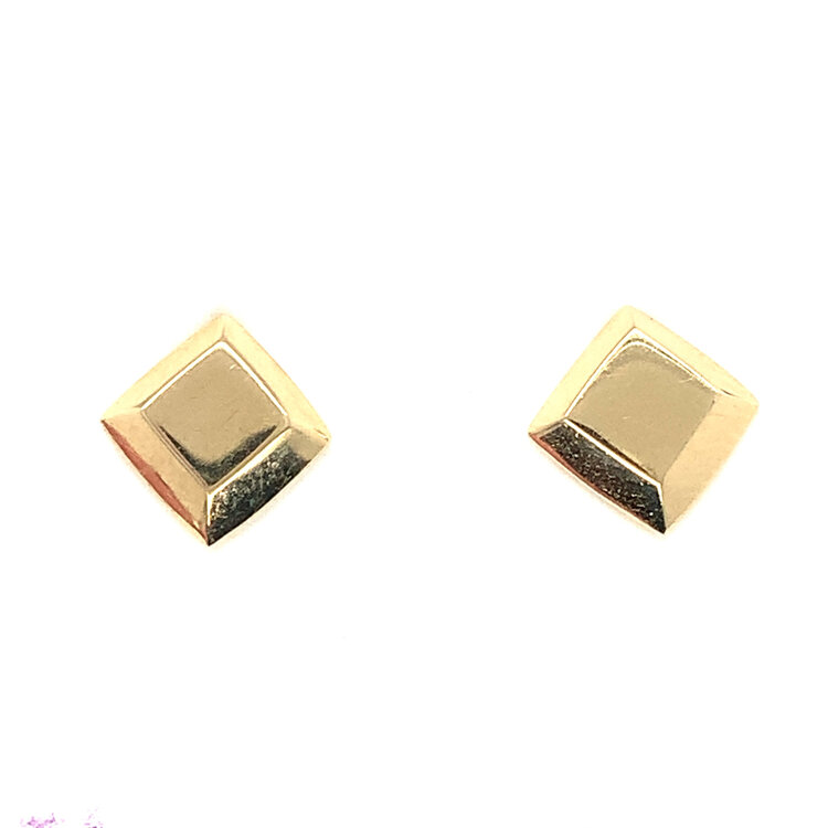 30700 14K YELLOW GOLD SQUARE HIGH POLISH STUDS