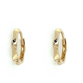 30718 14K YELLOW GOLD WAVE DESIGN HIGH POLISH HUGGIES
