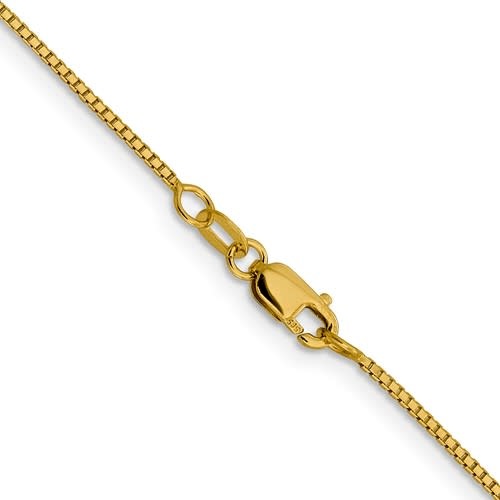 50061 14K YELLOW GOLD 20" BOX DIAMOND CUT LINK CHAIN 1.2mm