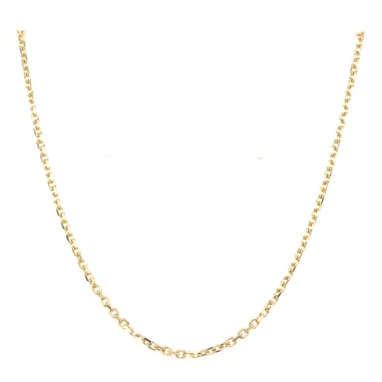 50879 14K YELLOW GOLD 16" CABLE LINK CHAIN 1.3mm