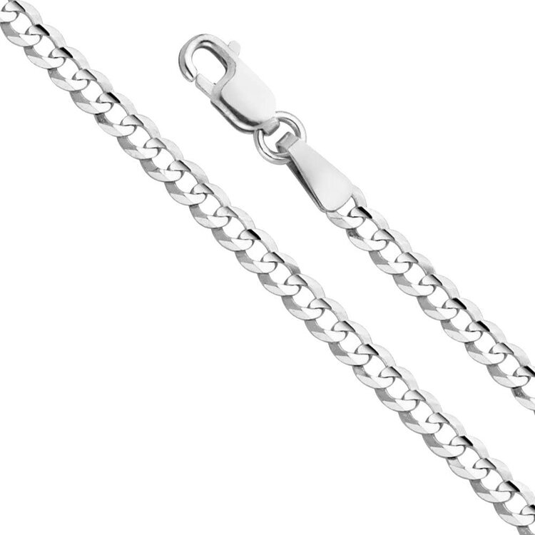 50230 14K WHITE GOLD 2.5MM 24" CUBAN LINK CHAIN