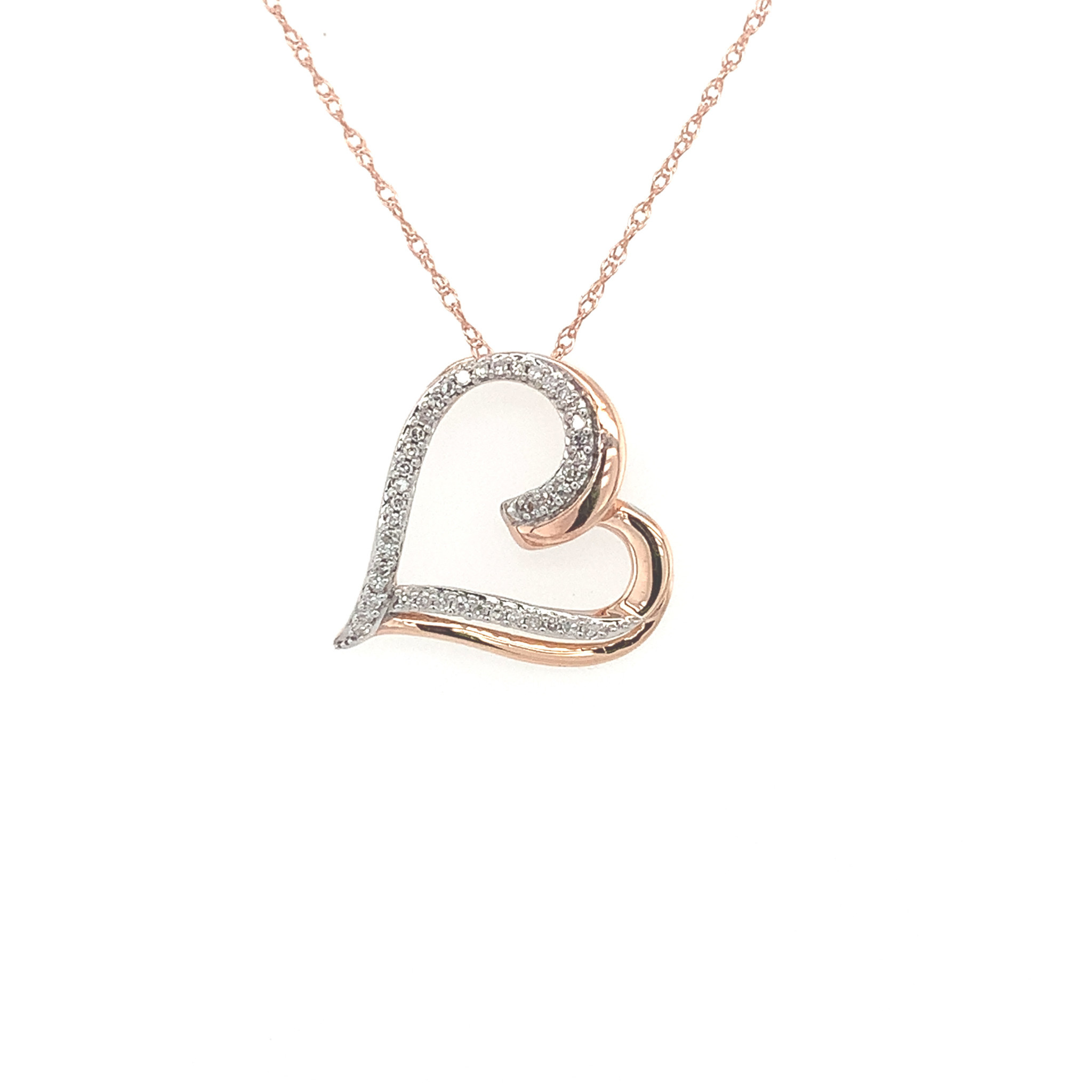 70204 10K ROSE GOLD .11TCW DIAMOND AND HIGH POLISH OPEN HEART PENDANT SET 70204 10K ROSE GOLD .11TCW DIAMOND AND HIGH POLISH OPEN HEART PENDANT SET