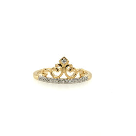 40193 14K YELLOW GOLD .08TCW DIAMOND TIARA RING