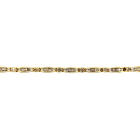 20165 14K YELLOW GOLD 2TCW BAGUETTE CHANNEL SET AND ROUND DIAMOND BRACELET