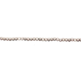 80057 STERLING SILVER RHODIUM PLATED 7'' MOON CUT 2.5MM BRACELET