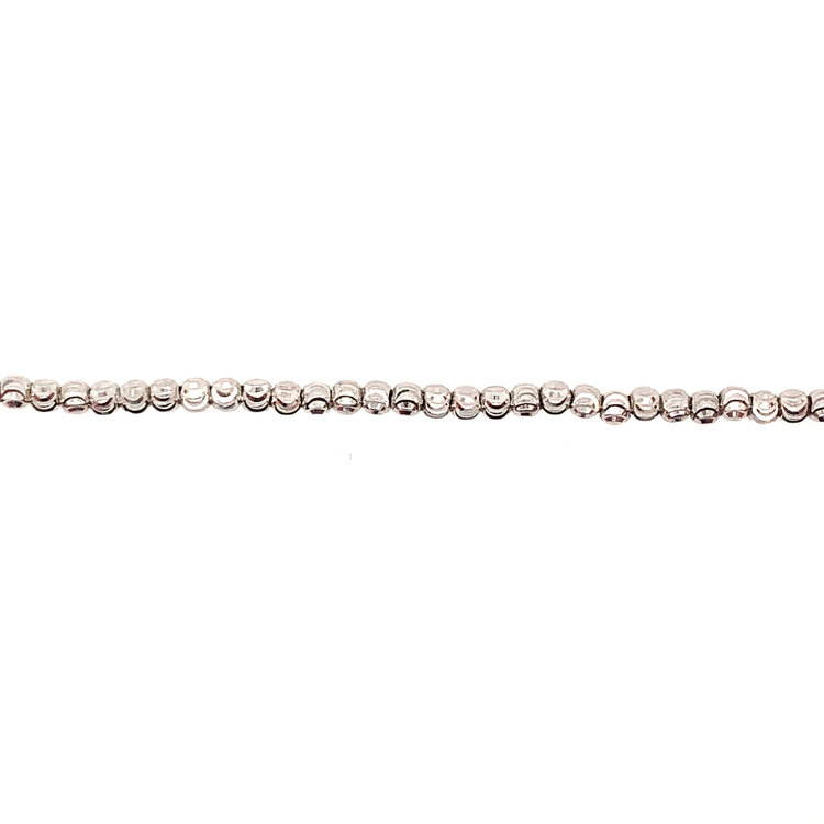 80057 STERLING SILVER RHODIUM PLATED 7'' MOON CUT 2.5MM BRACELET