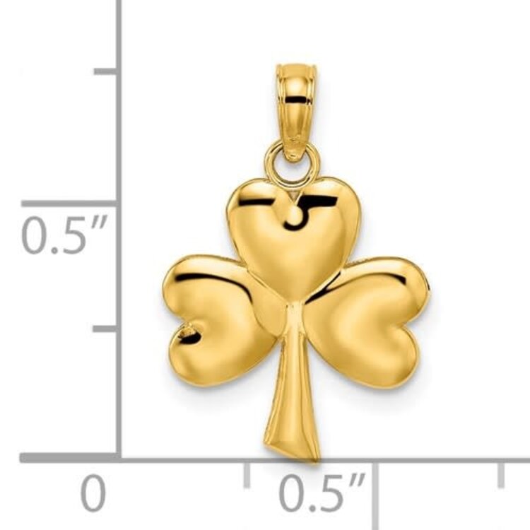 78059 14K YELLOW GOLD 3 LEAF CLOVER CHARM