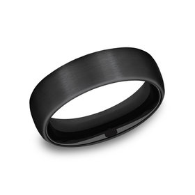 475188 BENCHMARK BLACK TITANIUM  6.5MM EUROPEAN COMFORT FIT SATIN FINISH SIZE 10 MENS BAND