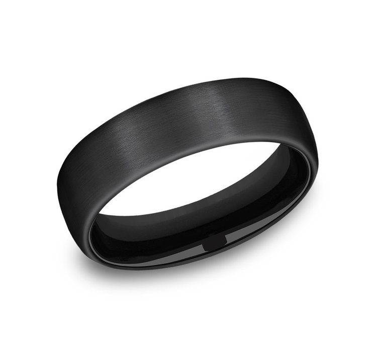 475188 BENCHMARK BLACK TITANIUM  6.5MM EUROPEAN COMFORT FIT SATIN FINISH SIZE 10 MENS BAND