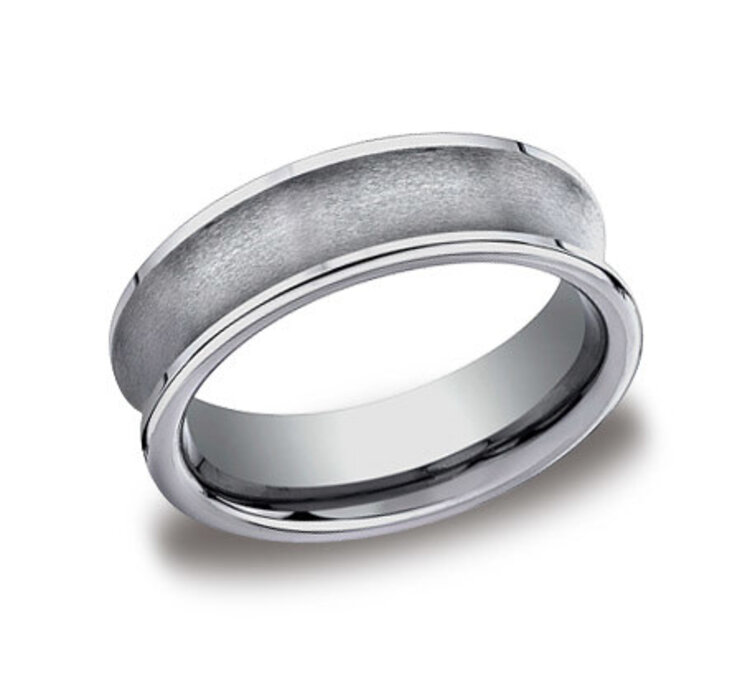 475085 18K WHITE GOLD .44CTW DIAMOND OVAL BEADED OPEN DESIGN WEDDING BAND
