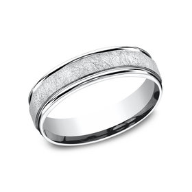475240 BENCHMARK COBALT 6.5MM SWIRL FINISH POLISHED ROUND EDGES MENS RING