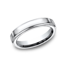 475218 BENCHMARK COBALT 5MM HIGH POLISHED LINED MENS RING