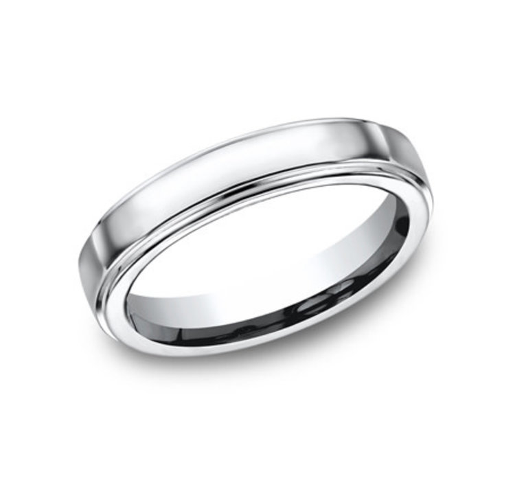475218 BENCHMARK COBALT 5MM HIGH POLISHED LINED MENS RING