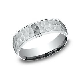 475204 BENCHMARK TITANIUM 7MM HAMMERED DESIGN FINISH SIZE 10 MENS RING