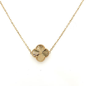 60065 14K YELLOW GOLD 3 CLOVER STARBURST DESIGN NECKPIECES