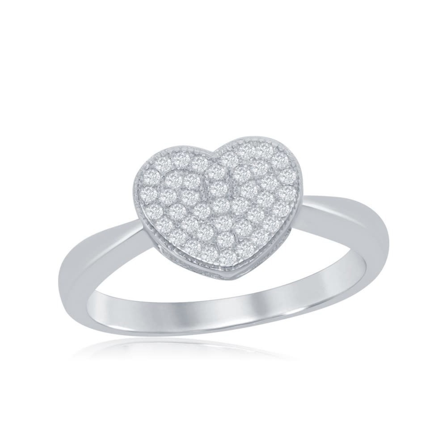 Cubic zirconia heart ring store