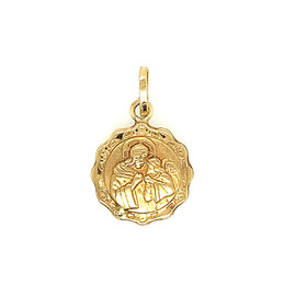 77212 14K YELLOW GOLD COMMUNION 15MM MEDAL ''RICORDO DELLA COMUNIONE''