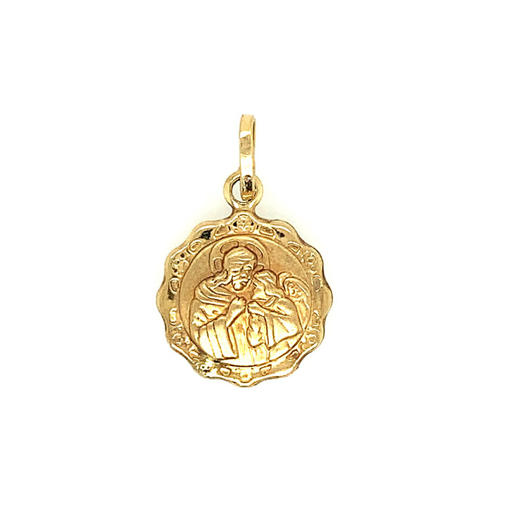 77212 14K YELLOW GOLD COMMUNION 15MM MEDAL ''RICORDO DELLA COMUNIONE''
