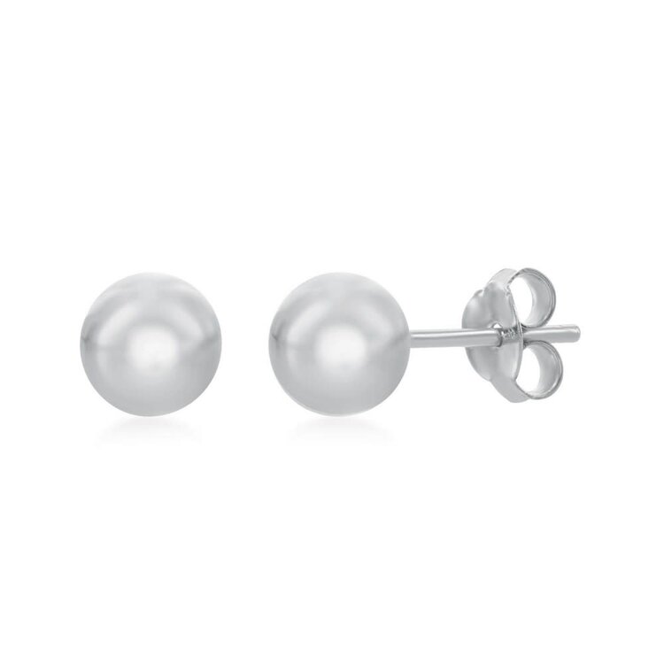 ER-6MM STERLING SILVER 6MM BALL STUDS EARRINGS