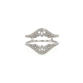 475257 18K WHITE GOLD .26CTW DIAMOND FILIGREE DESIGN INSERT WEDDING BAND