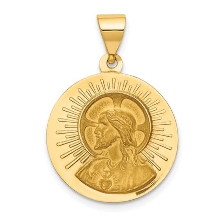 77859 14K YELLOW GOLD MATKA BOSKA DOUBLE SIDED JESUS MEDAL