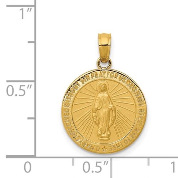 77213 14K YELLOW GOLD MIRACULOUS MEDAL