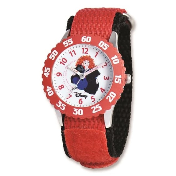 XWA3998 Disney Kids Brave Red Velcro Band Time Teacher Watch
