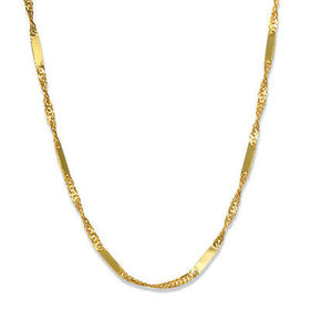 50021 14K YELLOW GOLD 18" SINGAPORE BAR LINK CHAIN