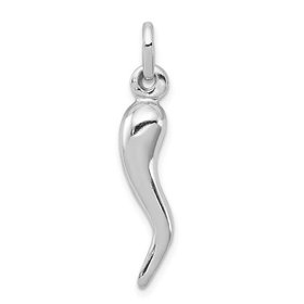 78014 14K WHITE GOLD 0.50"   ITALIAN HORN CHARM