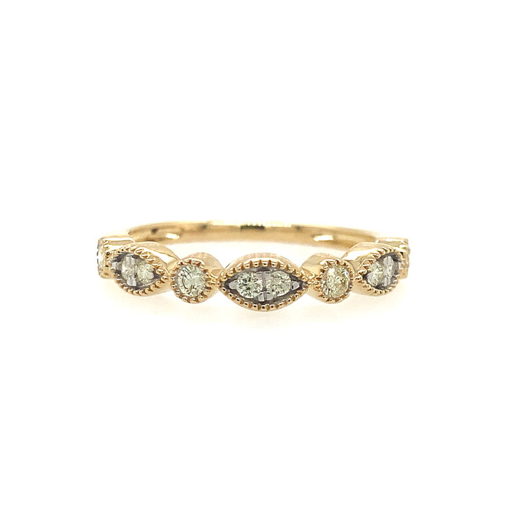 40218 14K YELLOW GOLD .25CTW DIAMOND MARQUISE FILIGREE SET FASHION RING
