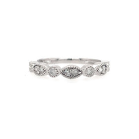 40217 14K WHITE GOLD .25CTW DIAMOND MARQUISE FILIGREE SET FASHION RING