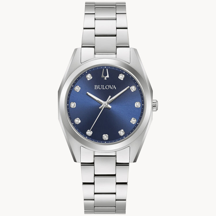 BULOVA SURVEYOR LADIES WITH DIAMOND MARKER BLUE DIAL