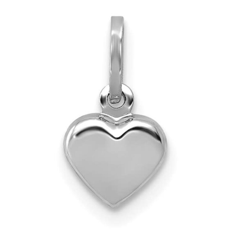 78078 14K WHITE GOLD POLISHED 3-D HEART CHARM