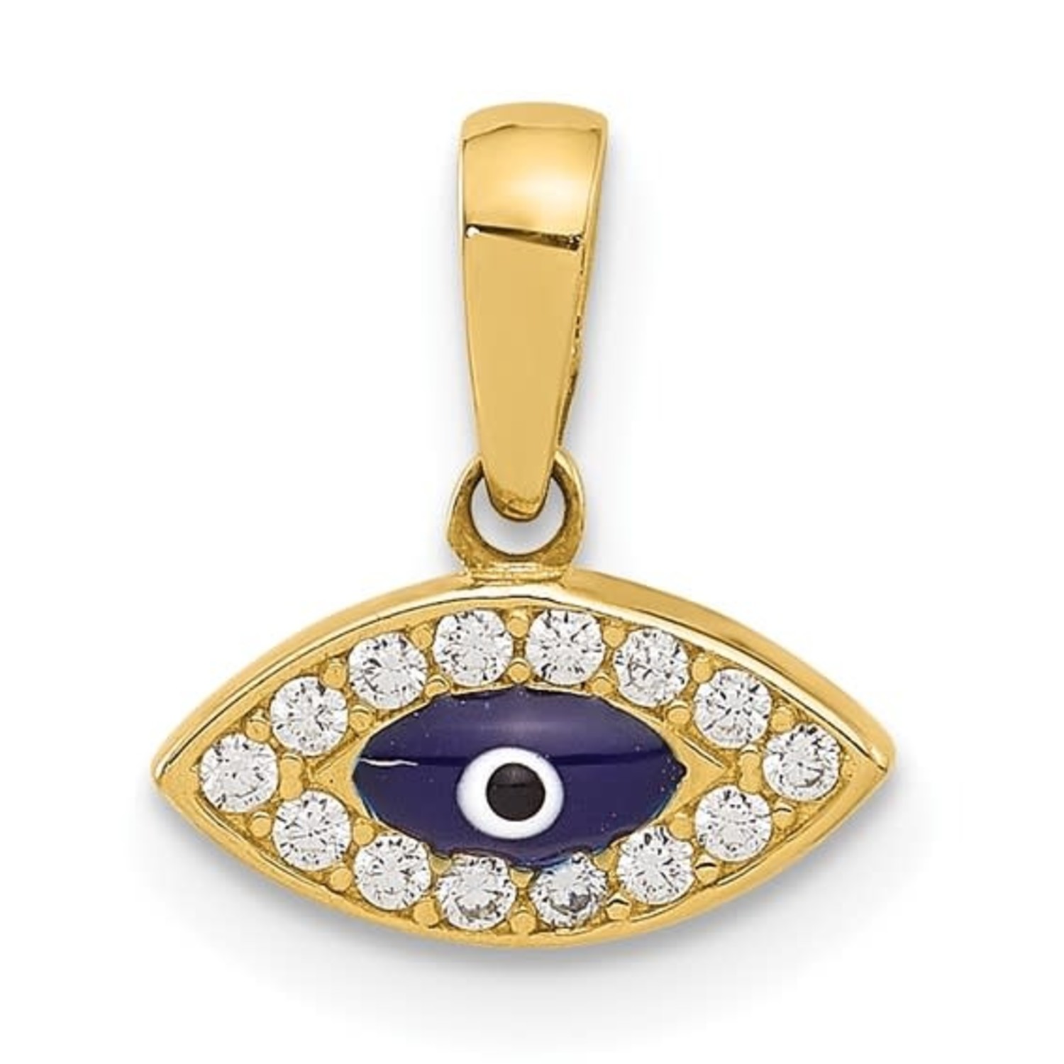 14k Yellow Gold Evil Eye Charm with Cubic Zirconia 14k Yellow Gold Evil Eye Charm with Cubic Zirconia
