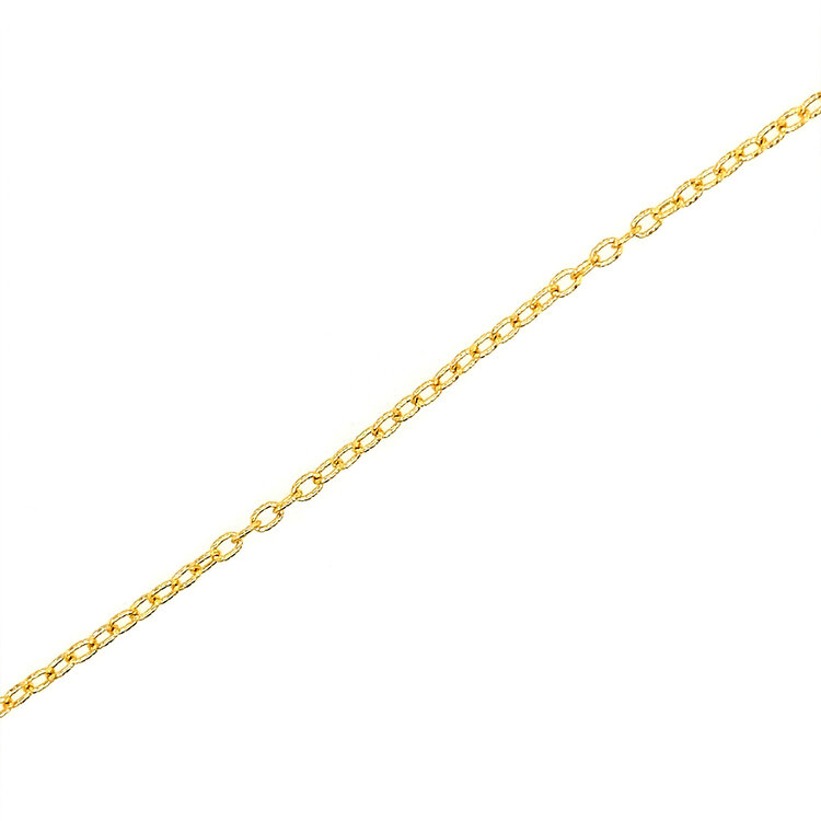 22204 BELLISSIMA 14K YELLOW GOLD TEXTURED ROLO LINK FOREVER BRACELET