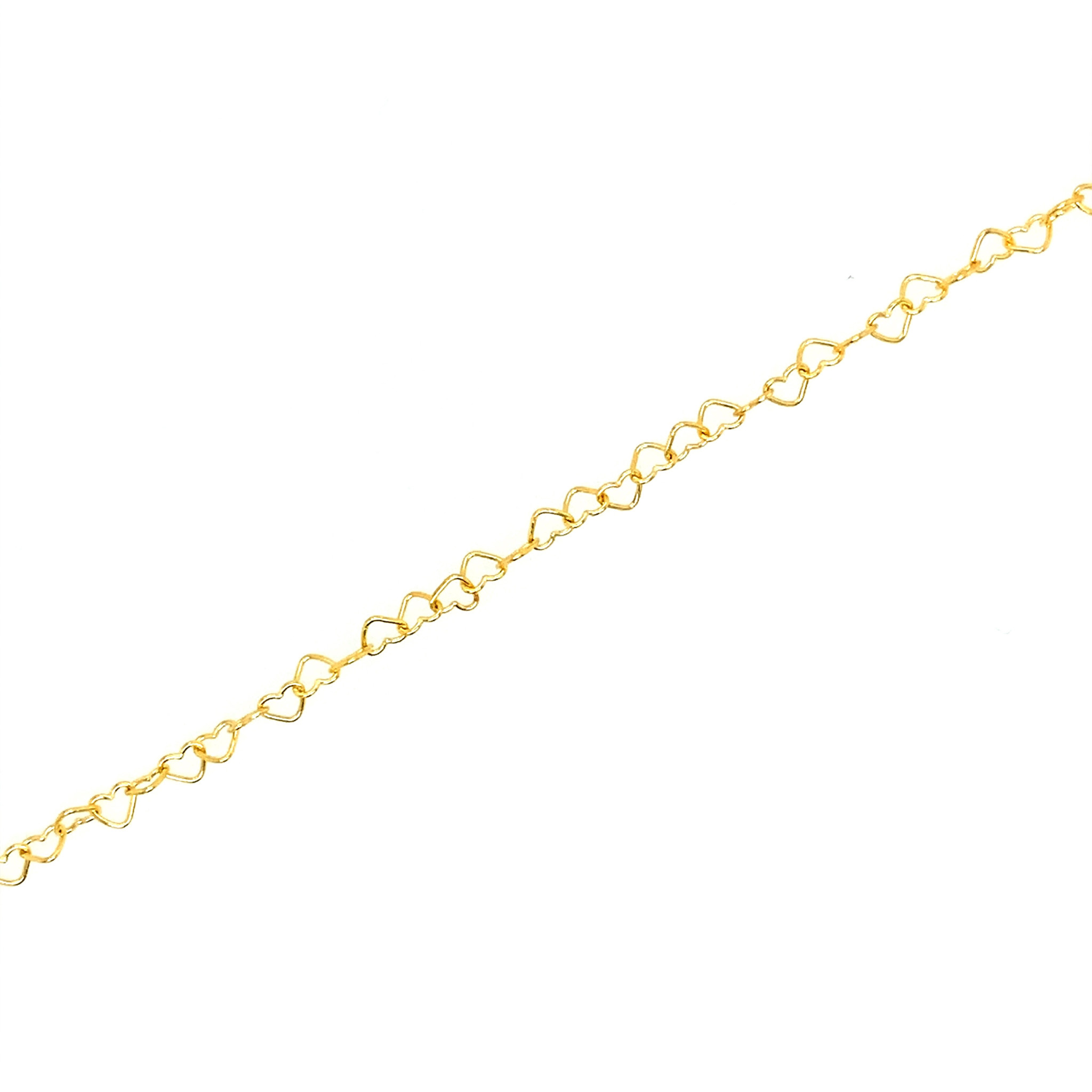 22208 AMORE 14K YELLOW GOLD HEART LINK FOREVER PERMANENT BRACELET