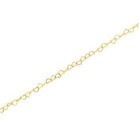 22208 AMORE 14K YELLOW GOLD HEART LINK FOREVER BRACELET