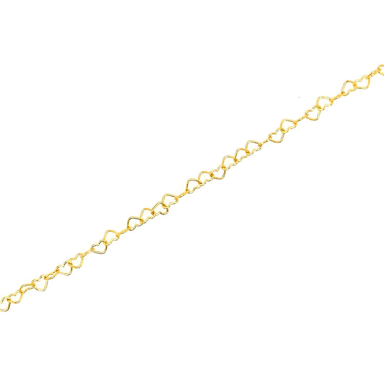 22208 AMORE 14K YELLOW GOLD HEART LINK FOREVER BRACELET