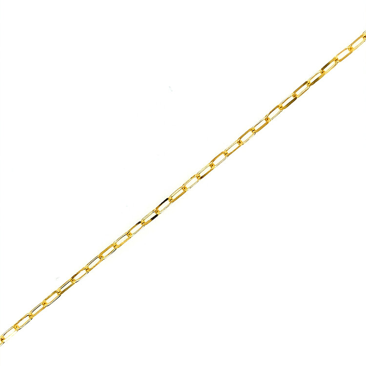 22202 PER SIEMPRE 14K YELLOW GOLD PAPER CLIP LINK FOREVER BRACELET
