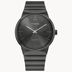 CITIZEN AXIOM GREY ION PLATED STAINLESS STEEL ECO-DRIVE MEN’S WATCH