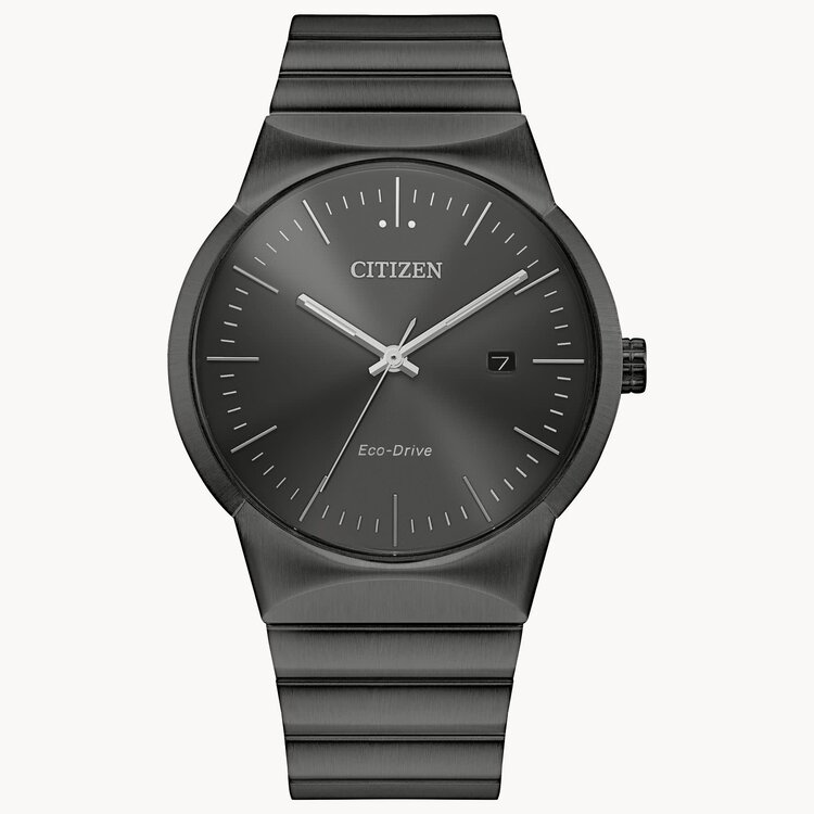 CITIZEN AXIOM GREY ION PLATED STAINLESS STEEL ECO-DRIVE MEN’S WATCH