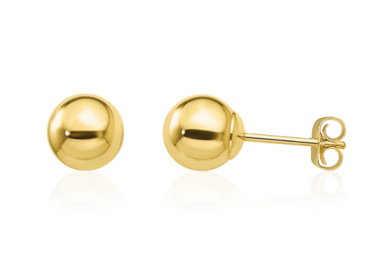 31487 14K YELLOW GOLD 6MM BALL STUDS