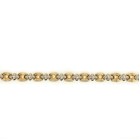 20210 14K TWO TONE HOURGLASS STAMPADO BRACELET