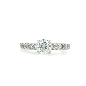 475265 14K WHITE GOLD .66CT I I1 DIAMOND CENTER .30TCW COMMON PRONG SETTING ENGAGEMENT RING