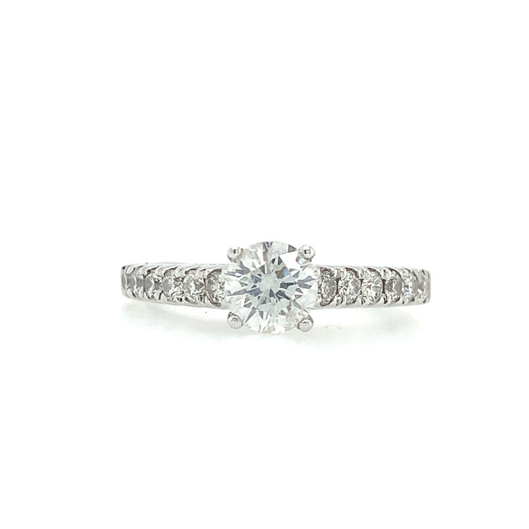475265 14K WHITE GOLD .66CT I I1 DIAMOND CENTER .30TCW COMMON PRONG SETTING ENGAGEMENT RING