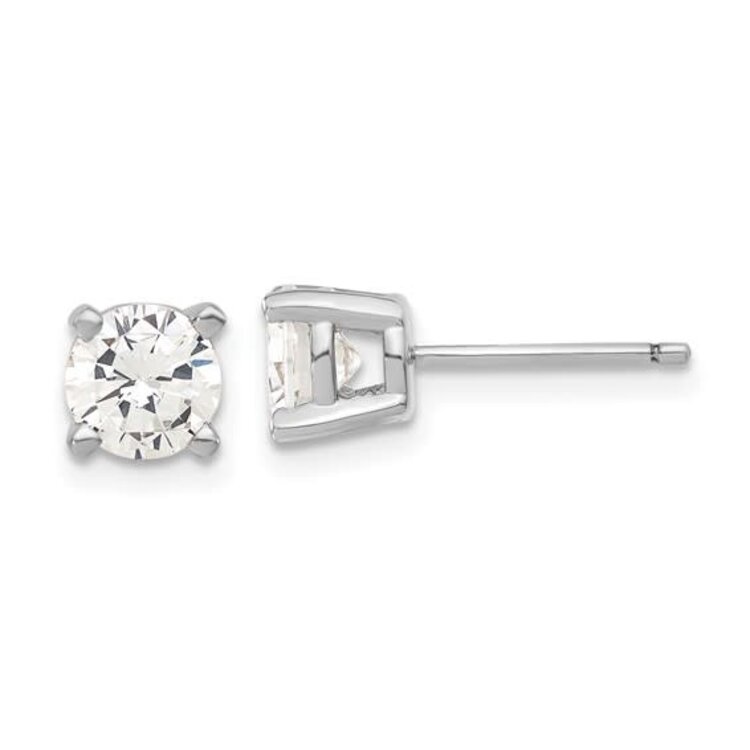 30853 14K WHITE GOLD .70TCW I I1 ROUND PUSH BACK STUDS