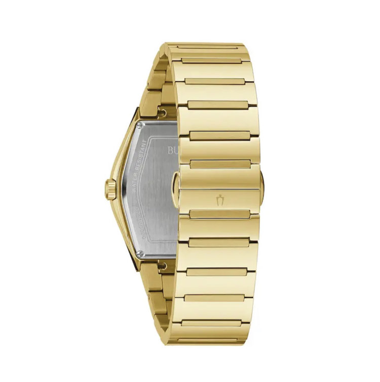 BULOVA CURVED GOLD BLACK DIAL MENS WATCH