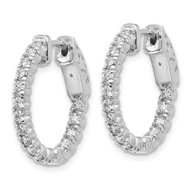 30860 14K WHITE GOLD 2.84TCW DIAMOND INSIDE OUT HOOPS