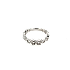 40278 10K WHITE GOLD .05TCW DIAMOND INFINITY STACKING LADIES RING