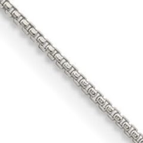 50251 14K WHITE GOLD 18” ROUNDED BOX LINK CHAIN